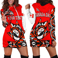 (Custom Personalised) Canada Haida Hoodie Dress Maple Leaf Canadian LT13 - Shopicos