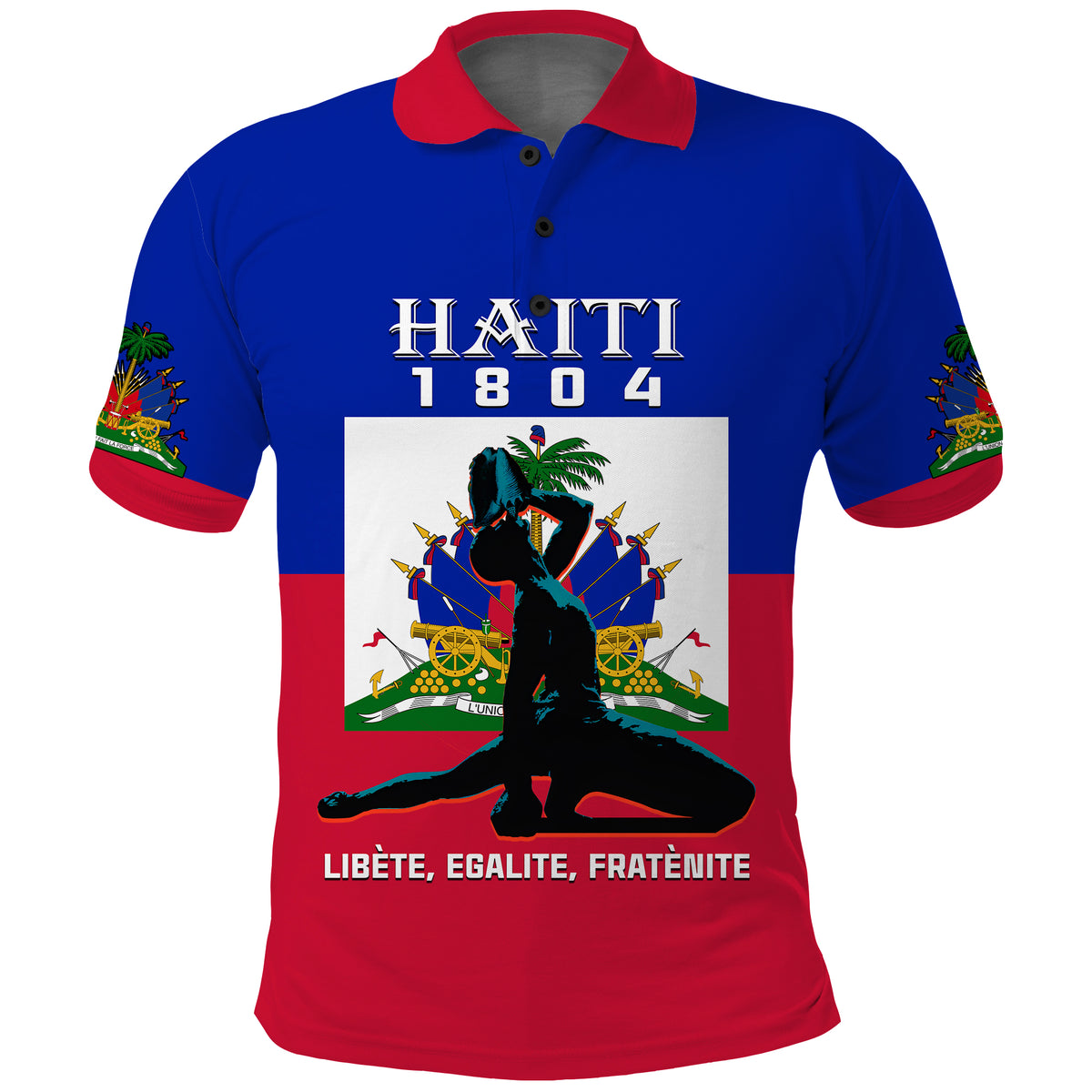 Custom Haiti Polo Shirt Negre Marron With Haitian Flag - Shopicos