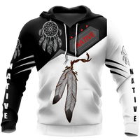 Premium Native American Feather All Over Printed Hoodie - Shopicos