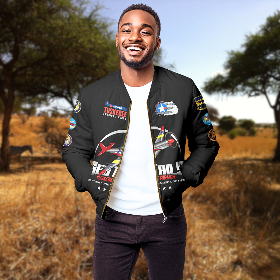 ( Custom Personalized) Tuskegee Airmens Red Tails African American Heros Bomber Jacket - LT2 - Shopicos