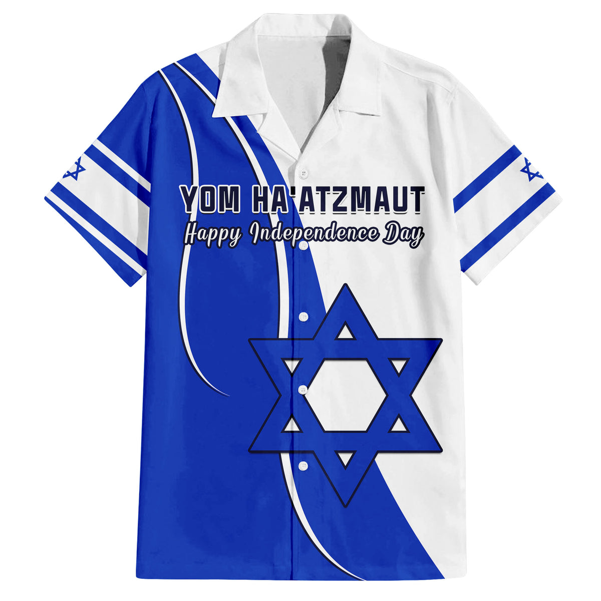 Israel Independence Day Hawaiian Shirt Yom Haatzmaut Curvel Style - Shopicos