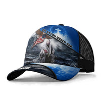 Premium One Nation Under God, America Eagle 3D Blue Hats Personalized