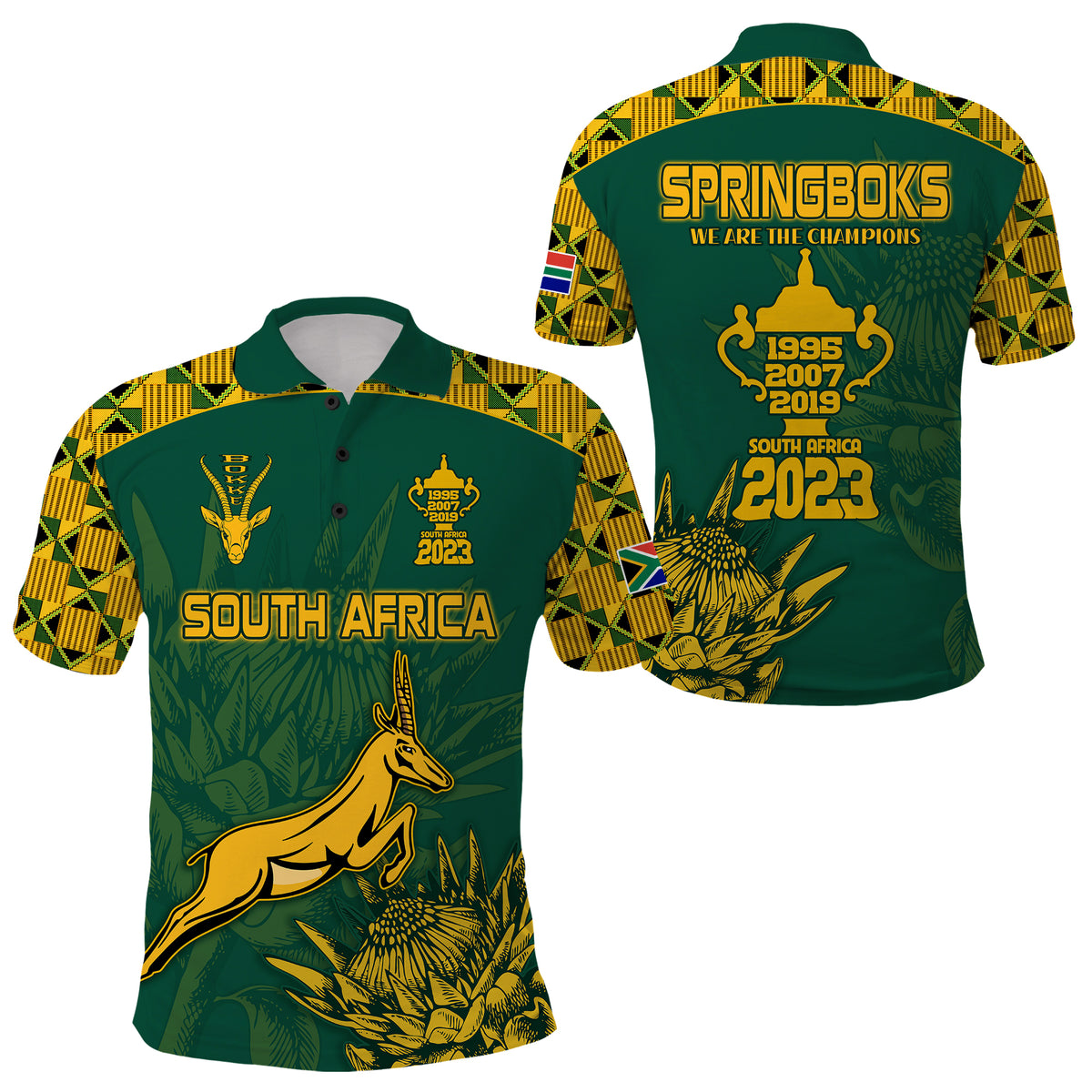 Springboks South Africa Rugby Polo Shirt Proud Be The Champions - Shopicos