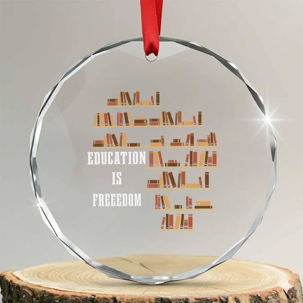Black History Education Is Freedom Crystal Glass Ornament African Roots Africa Map - Shopicos