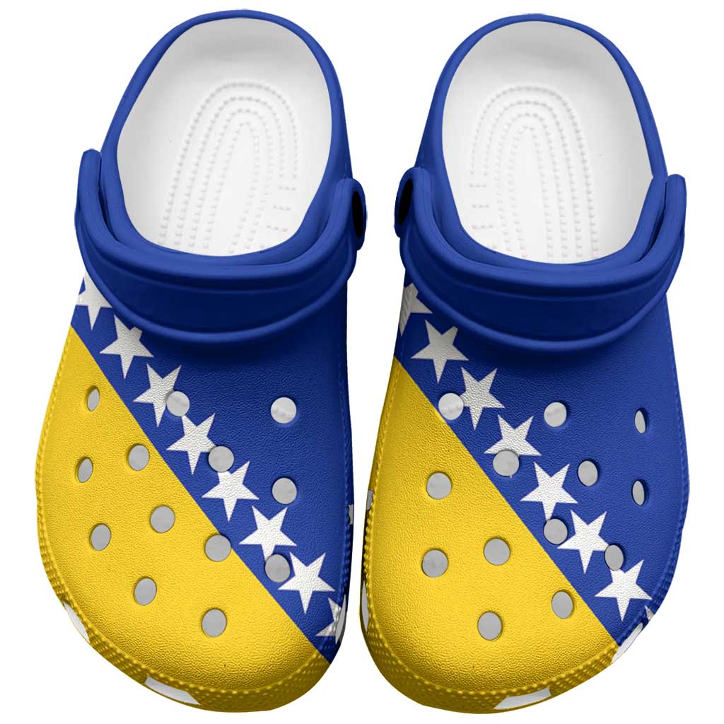 Bosnia and Herzegovina Clogs Shoes Flag Color Inspiration - Shopicos