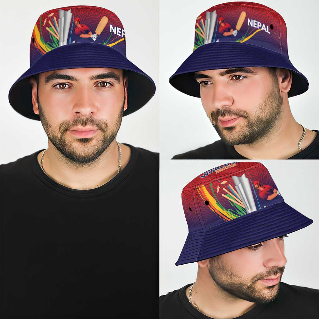 Custom Cricket Nepal East Asia-Pacific Bucket Hat Nepal Cricket Crown Quest - Shopicos