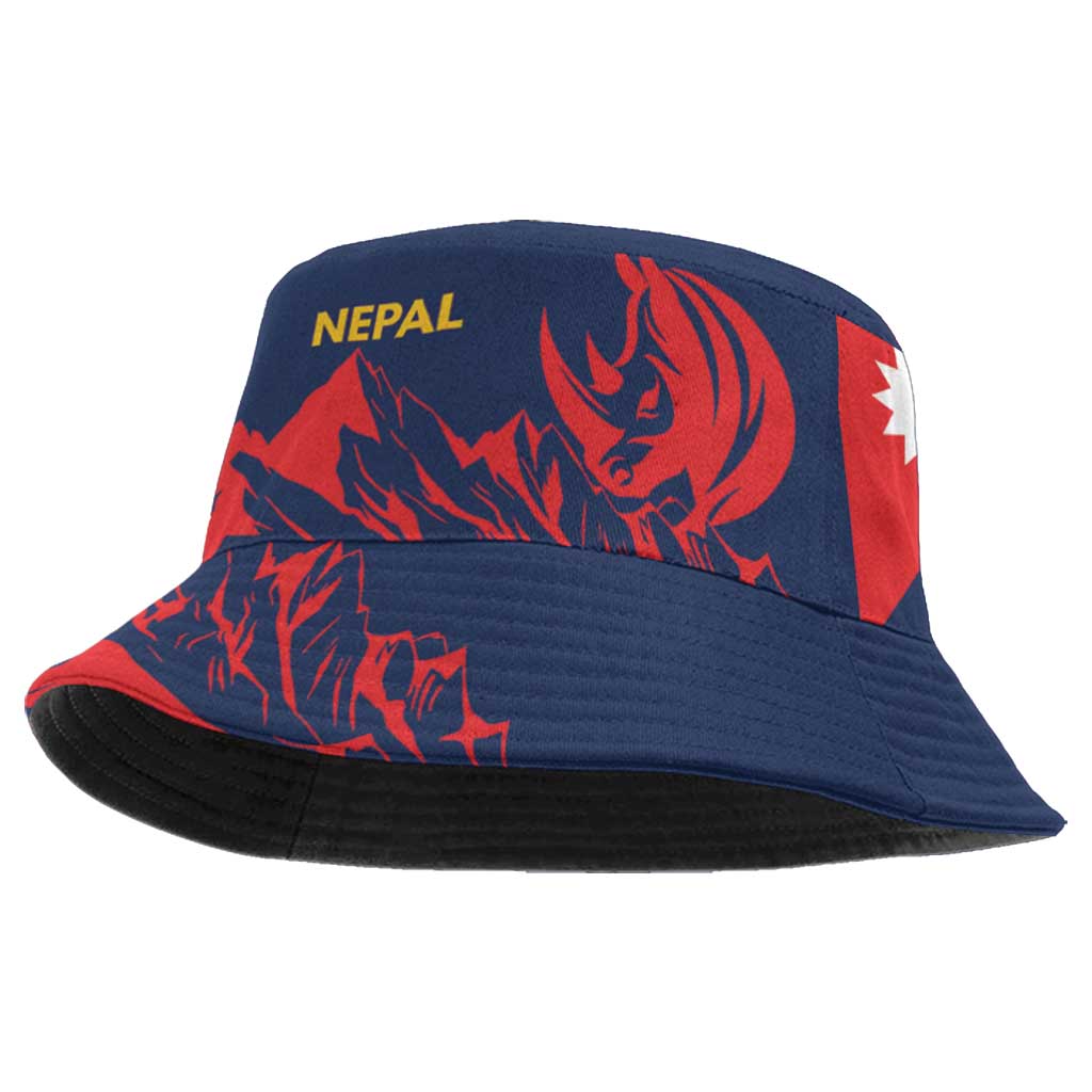 Custom Cricket Nepal East Asia-Pacific Bucket Hat Nepal Rhinos Champions - Shopicos