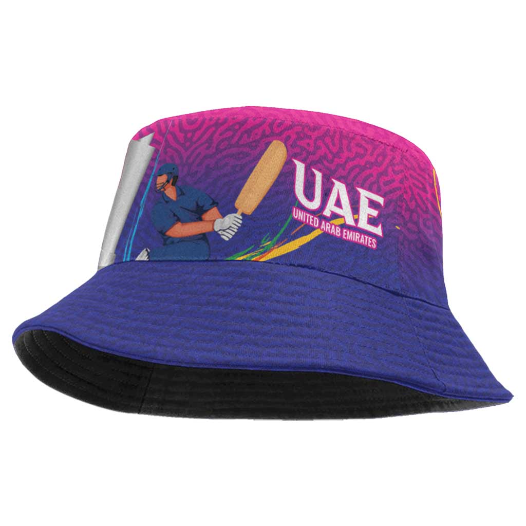 Custom Cricket UAE East Asia-Pacific Bucket Hat United Arab Emirates Champions Pride - Shopicos