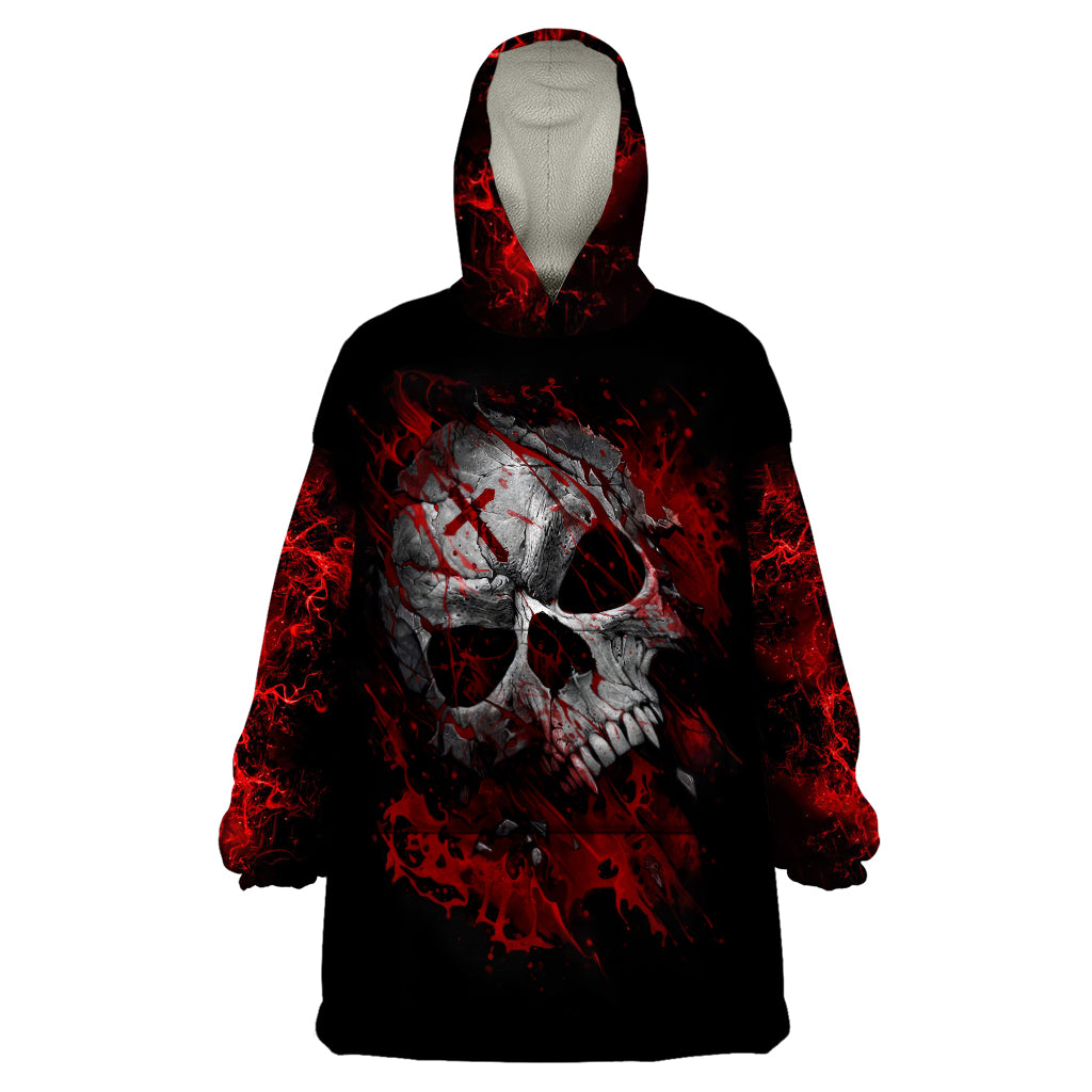 Skull Wearable Blanket Hoodie Bloody Skull Scream - Shopicos
