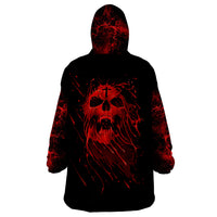 Skull Wearable Blanket Hoodie Bloody Skull Scream - Shopicos