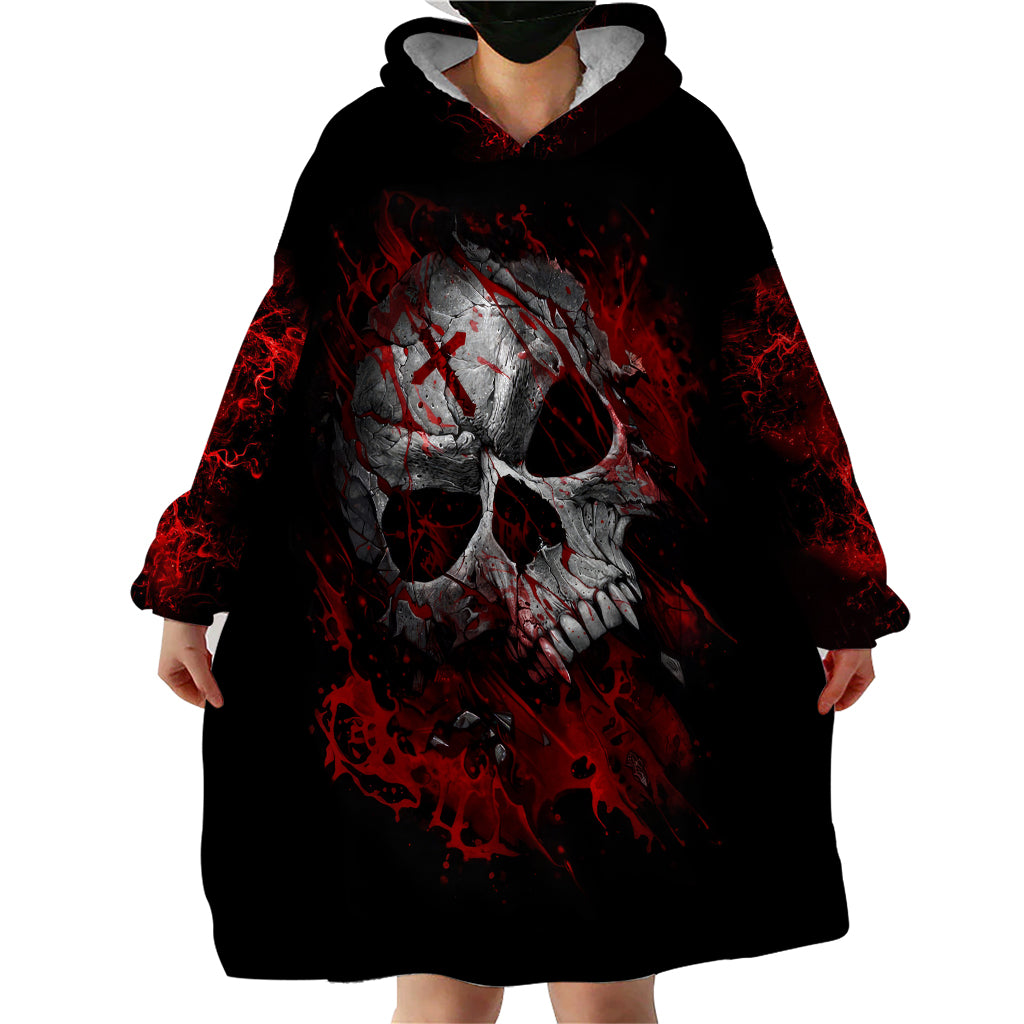 Skull Wearable Blanket Hoodie Bloody Skull Scream - Shopicos