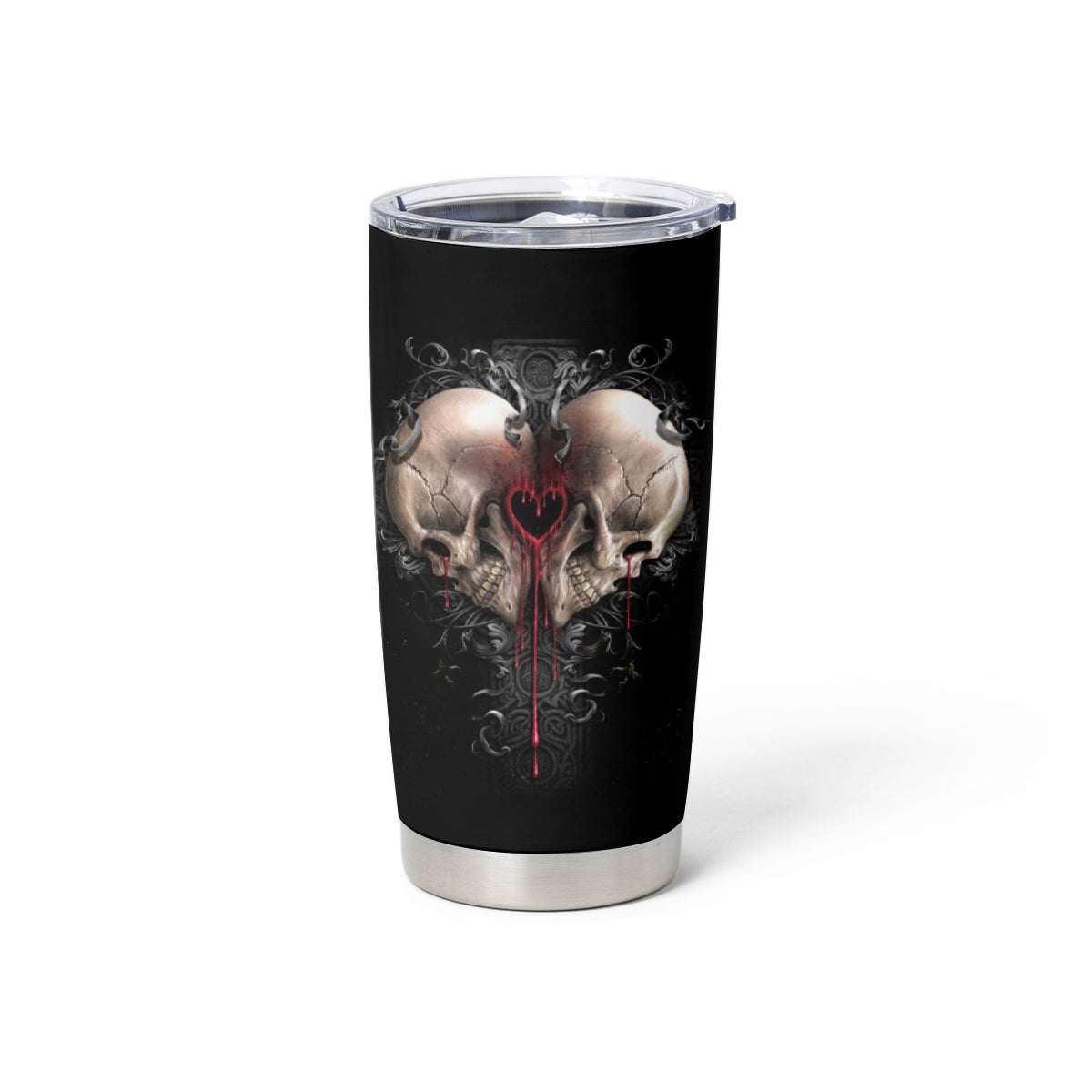 Reaper Heart Tumbler Cup Eternal Embrace - Uniting Souls in the Realm of Skulls - Shopicos