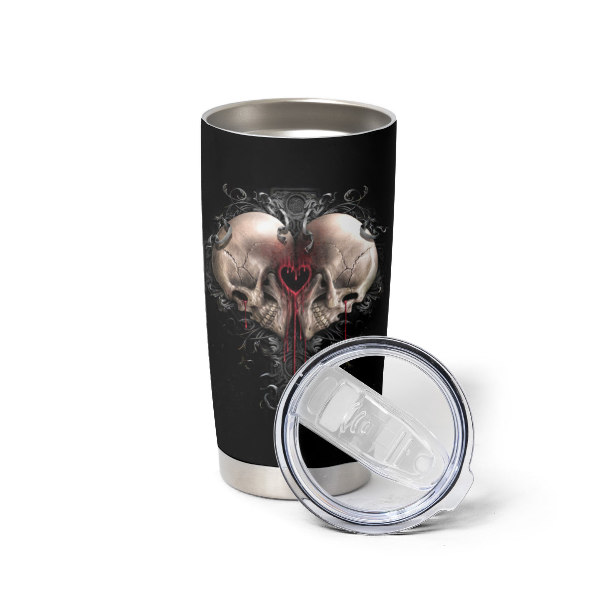Reaper Heart Tumbler Cup Eternal Embrace - Uniting Souls in the Realm of Skulls - Shopicos