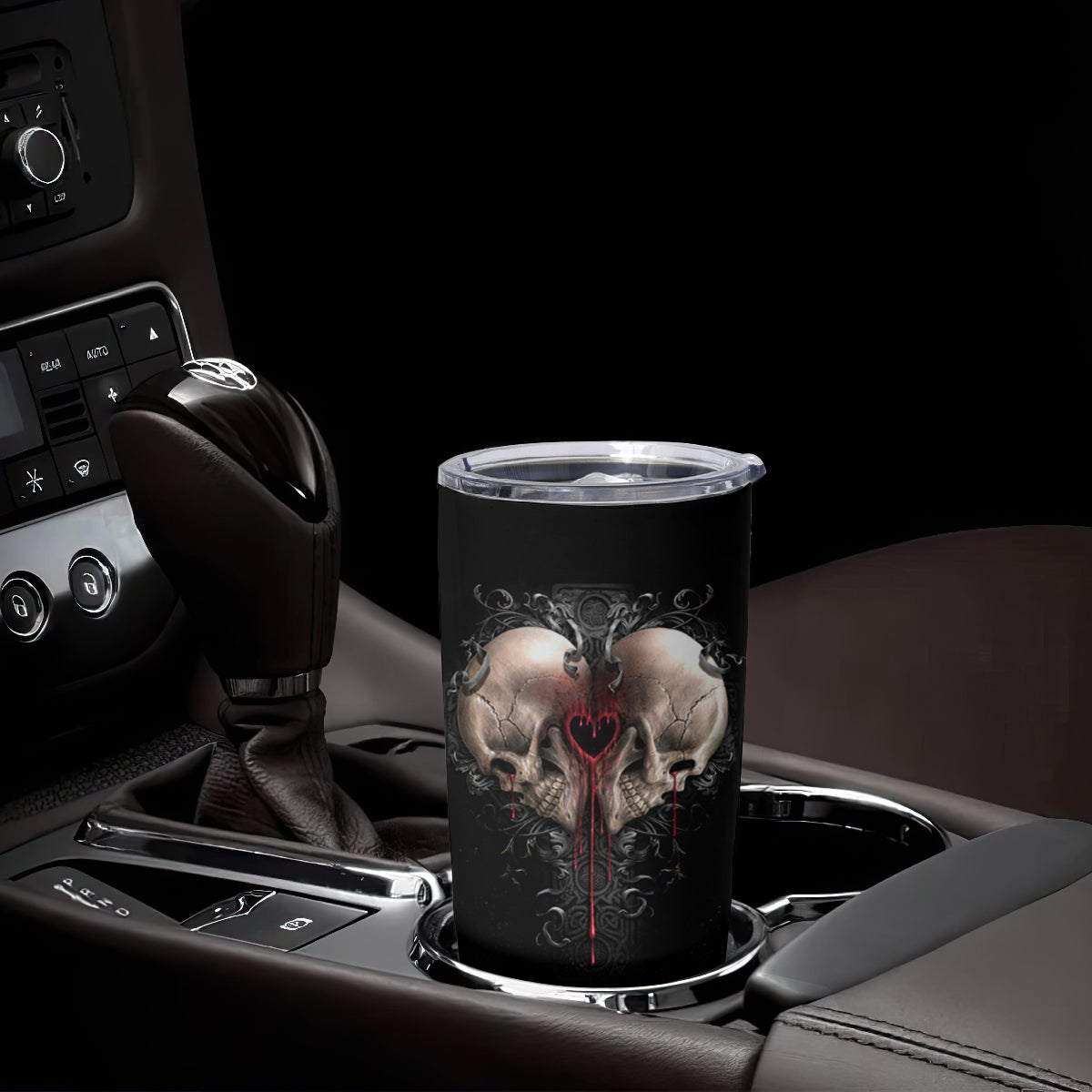 Reaper Heart Tumbler Cup Eternal Embrace - Uniting Souls in the Realm of Skulls - Shopicos