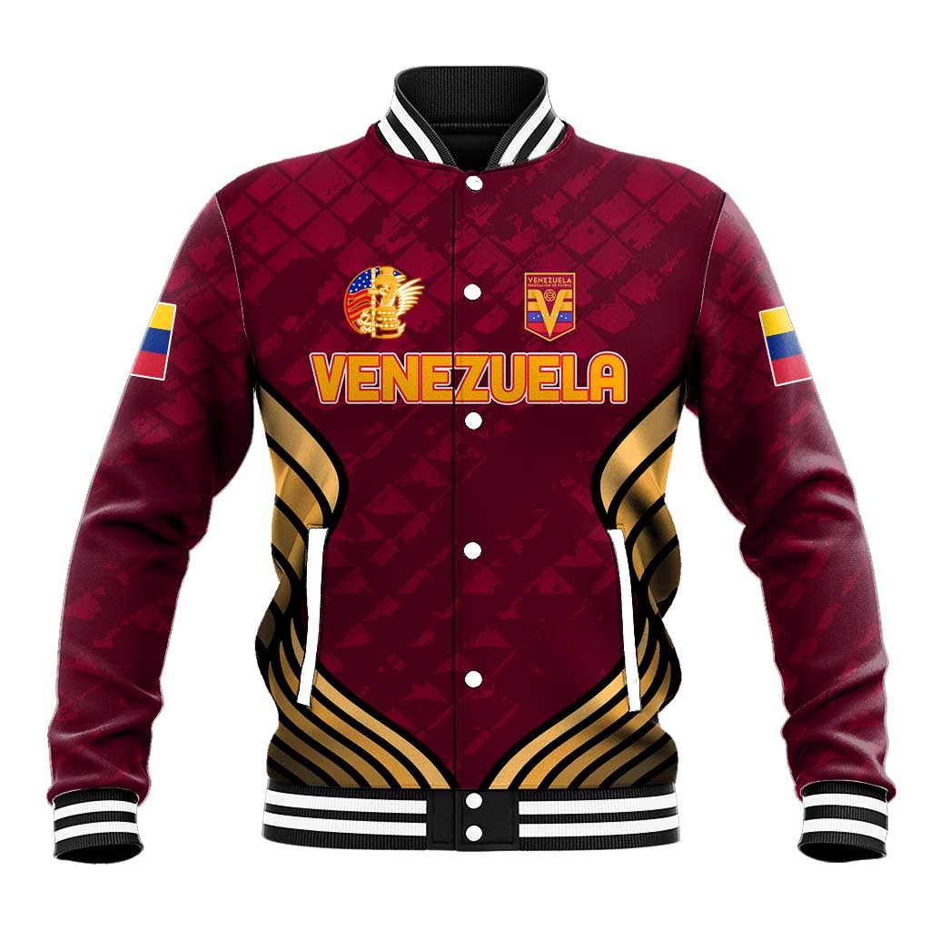 Custom Venezuela Football 2024 Baseball Jacket The Red Wine - Shopicos
