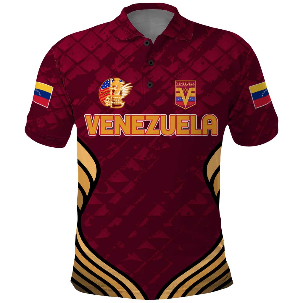 Custom Venezuela Football 2024 Polo Shirt The Red Wine - Shopicos