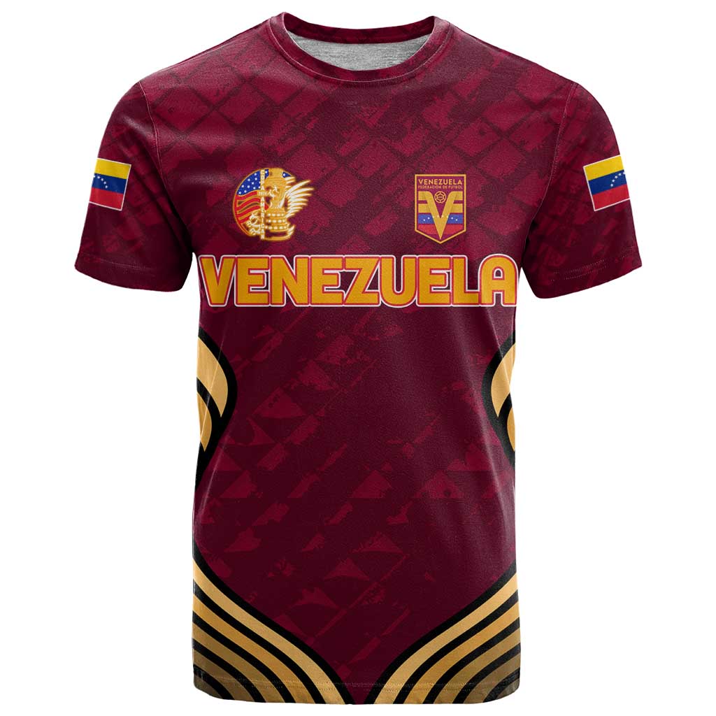 Custom Venezuela Football 2024 T Shirt The Red Wine - Shopicos