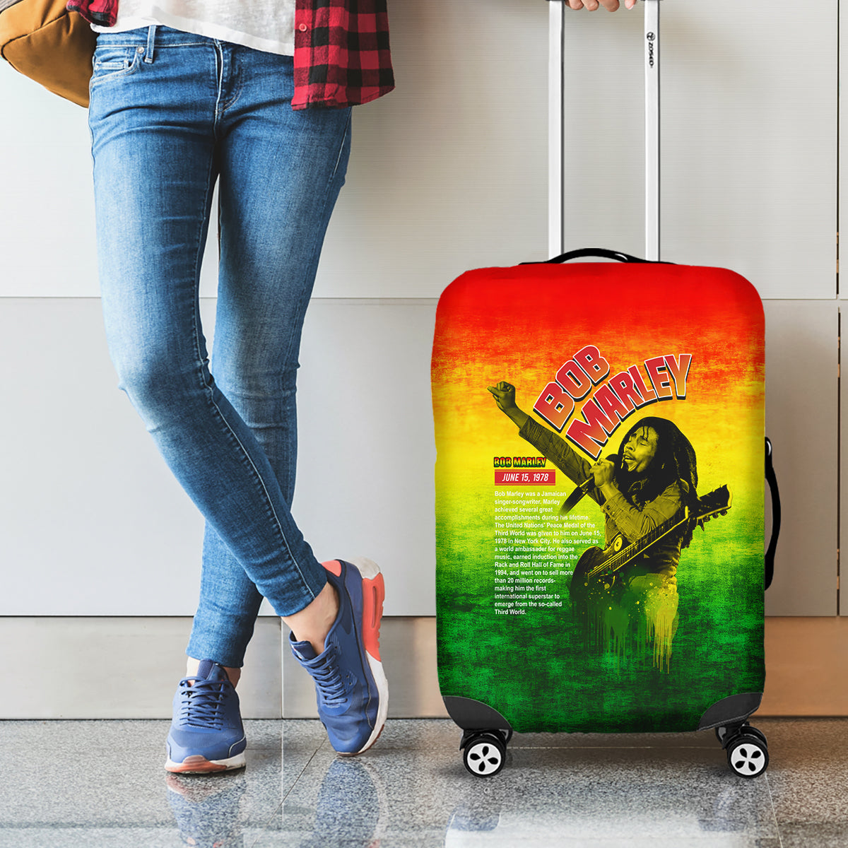 The Real Legend Bob Luggage Cover African Jamaica Reggae - Shopicos