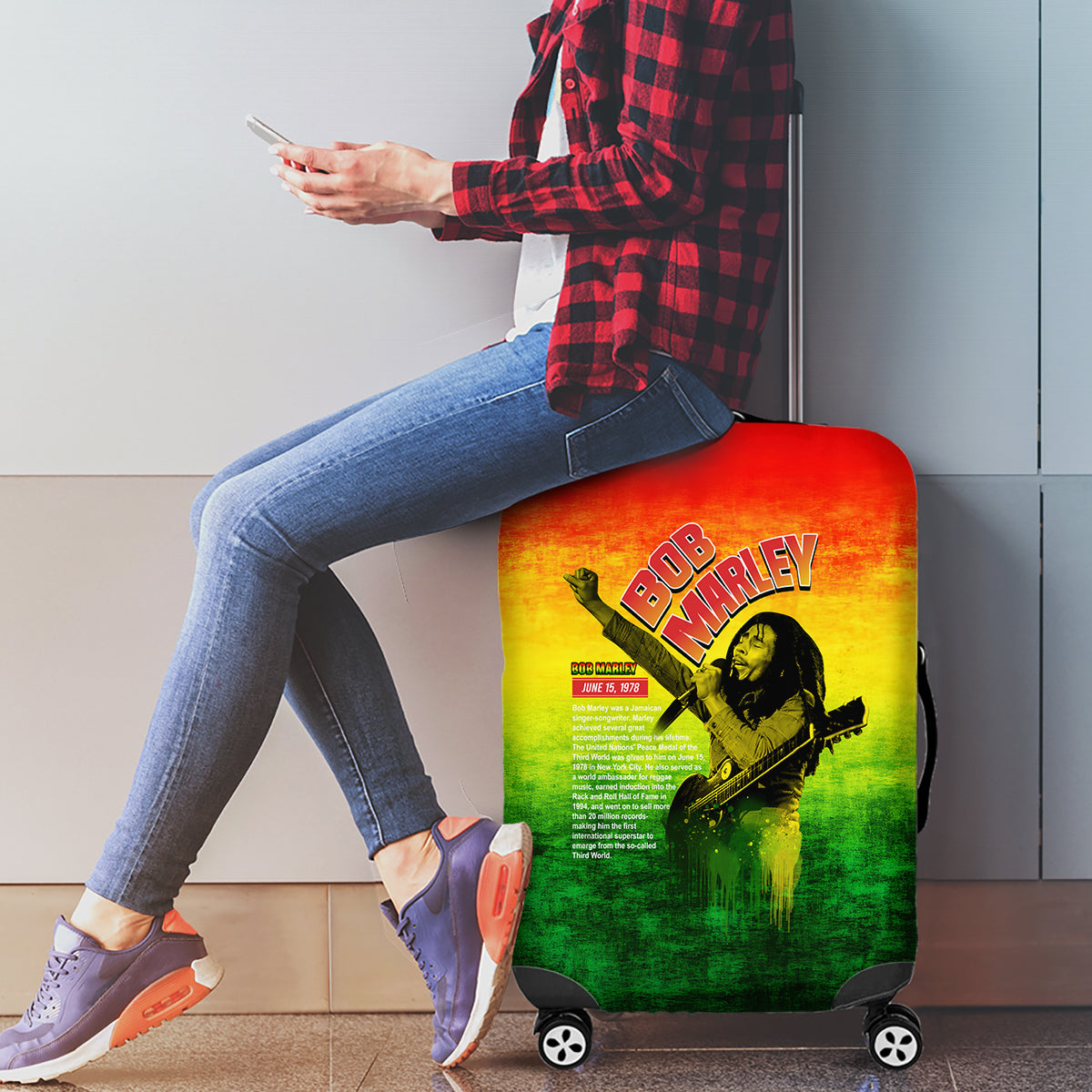 The Real Legend Bob Luggage Cover African Jamaica Reggae - Shopicos