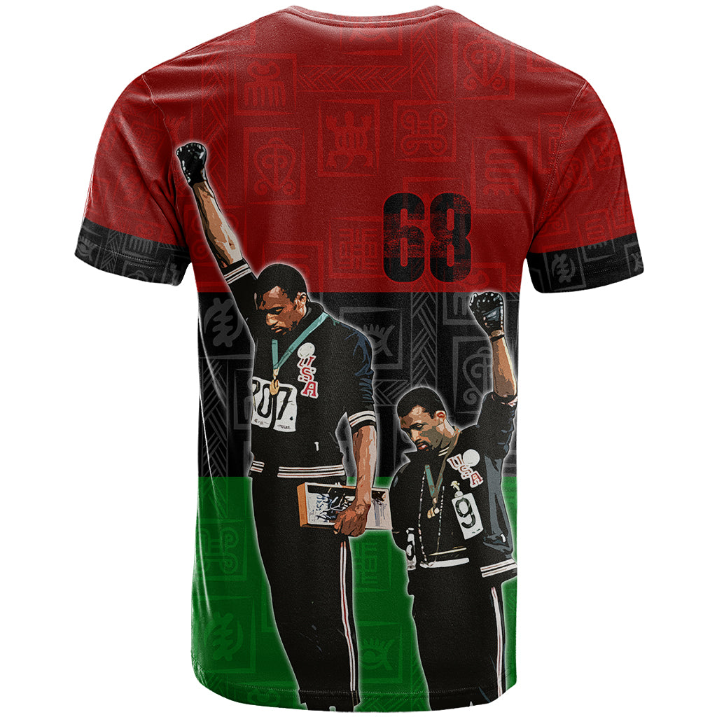 Mexico City 1968 African American T Shirt Black Power Salute - Shopicos