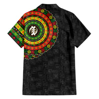 Adinkra Symbols Family Matching Summer Maxi Dress and Hawaiian Shirt African Culture - Shopicos