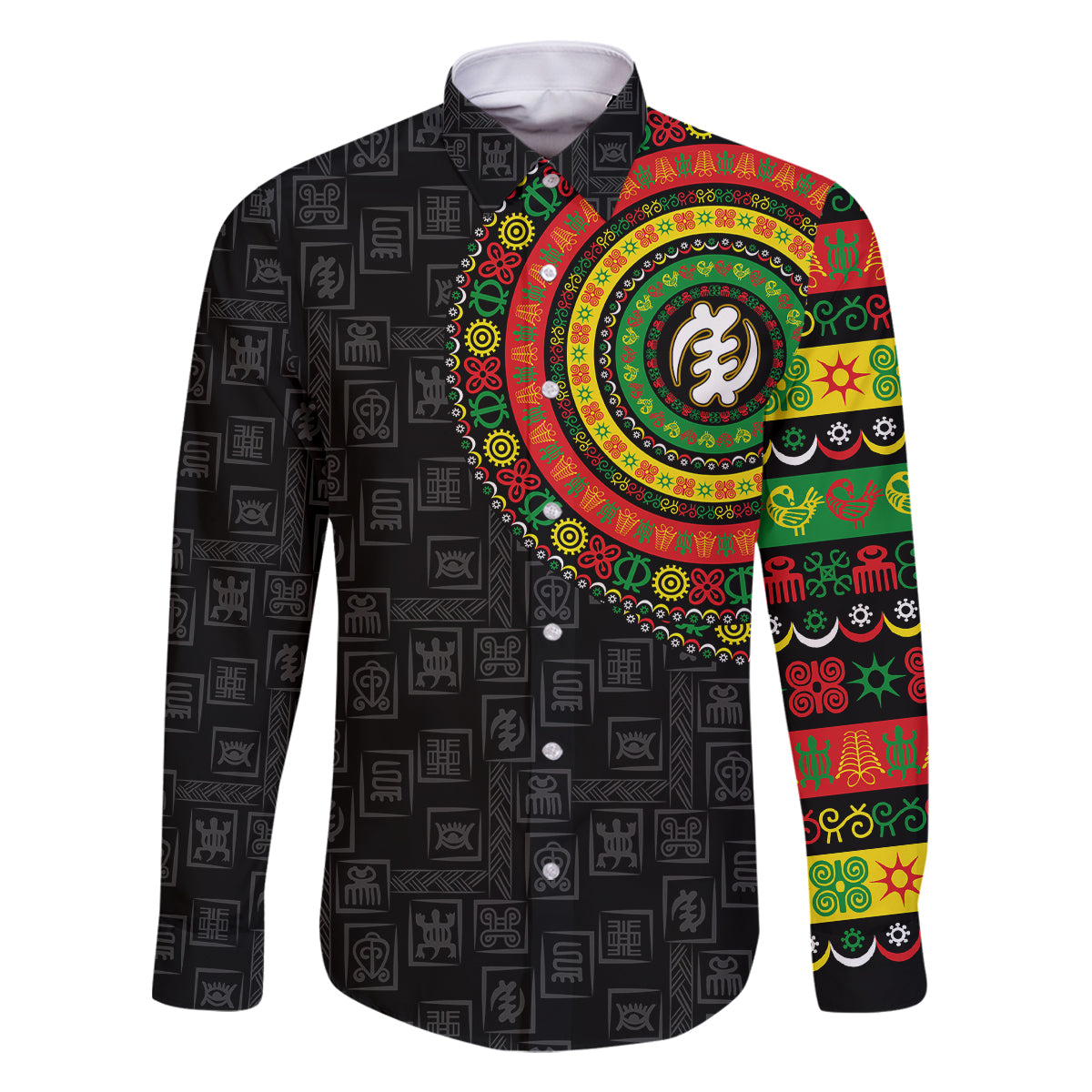 Adinkra Symbols Family Matching Summer Maxi Dress and Hawaiian Shirt African Culture - Shopicos