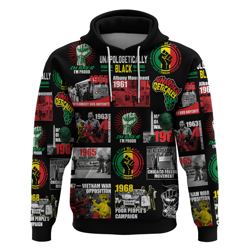 Civil Rights Movement Hoodie Poster Art Black Pride - Shopicos