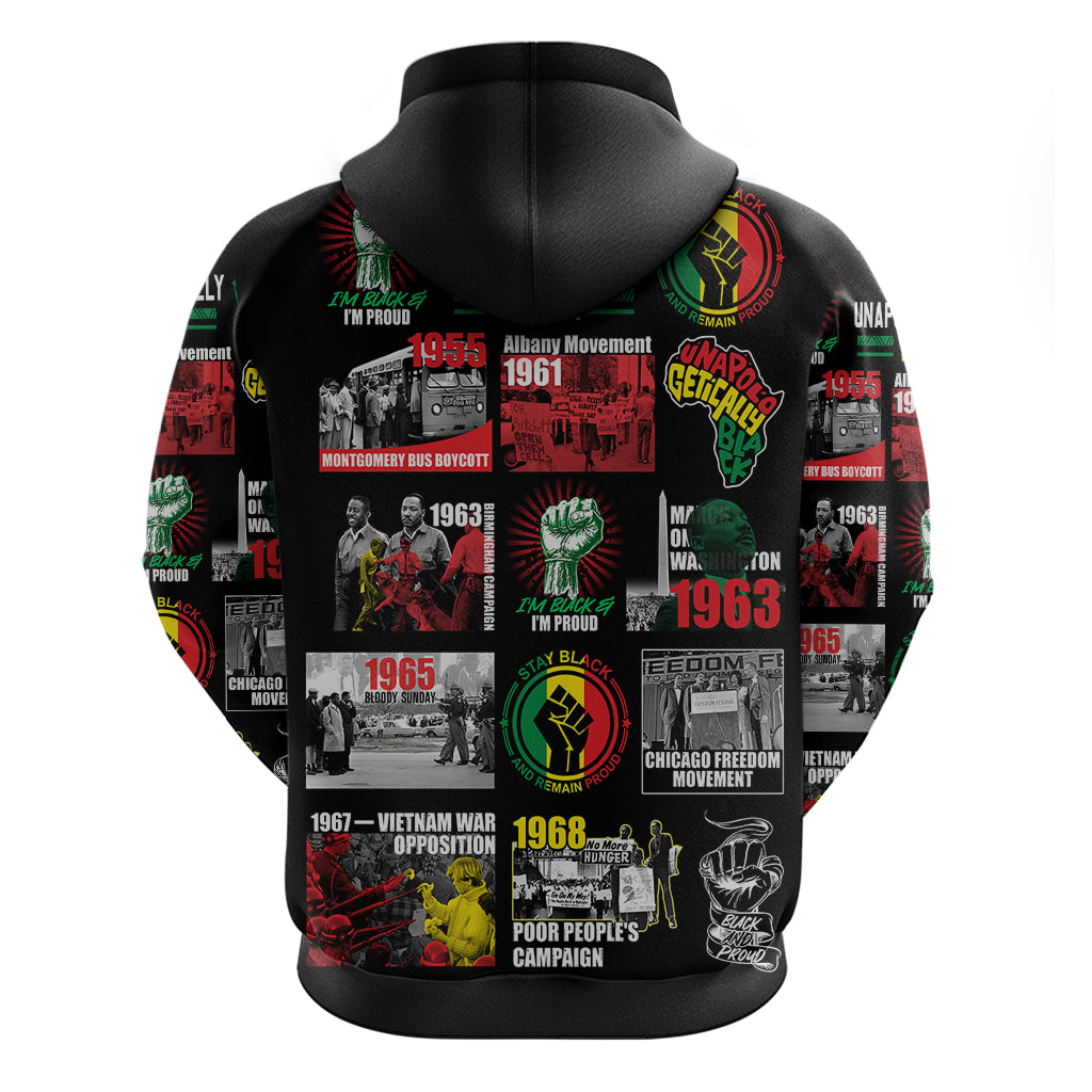 Civil Rights Movement Hoodie Poster Art Black Pride - Shopicos