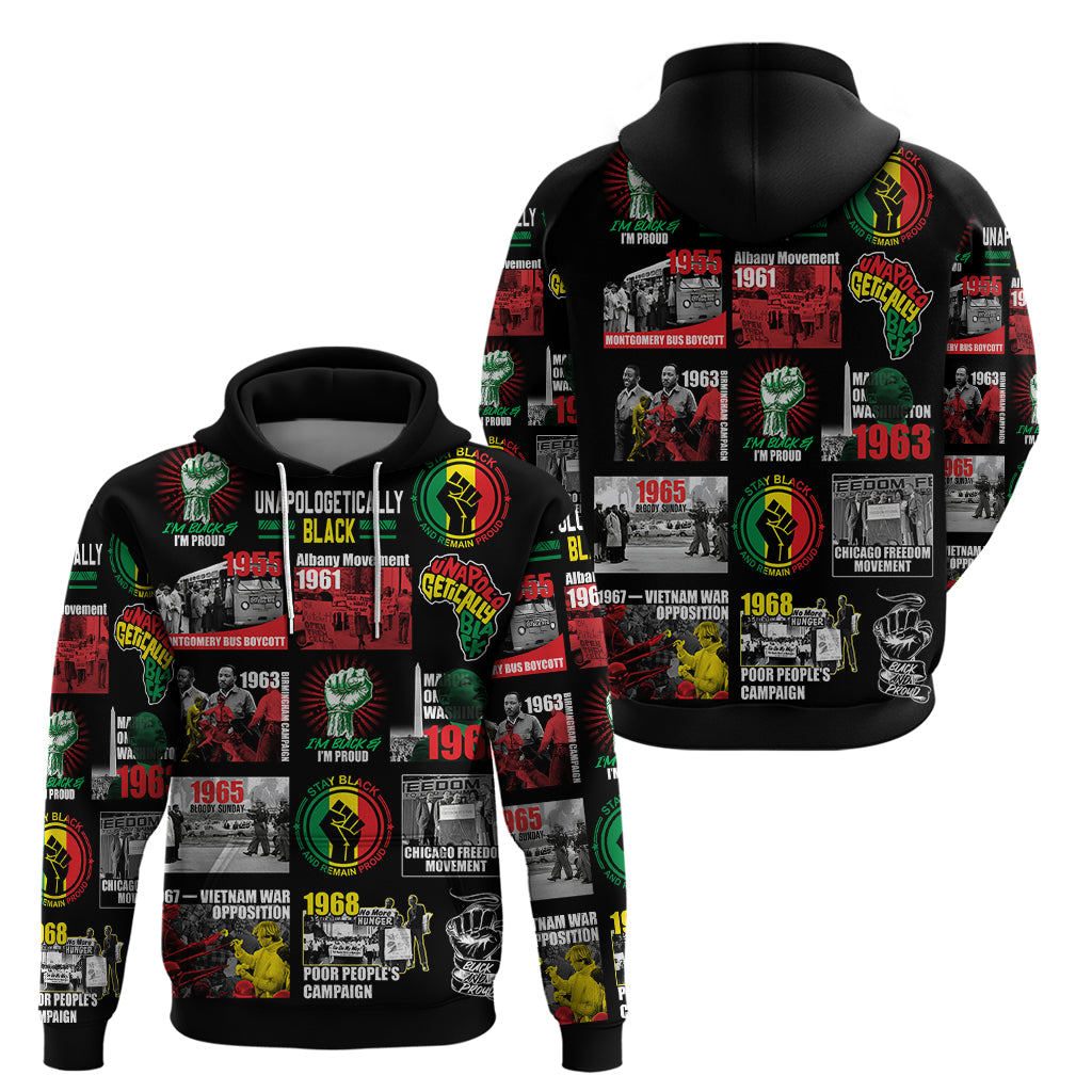 Civil Rights Movement Hoodie Poster Art Black Pride - Shopicos