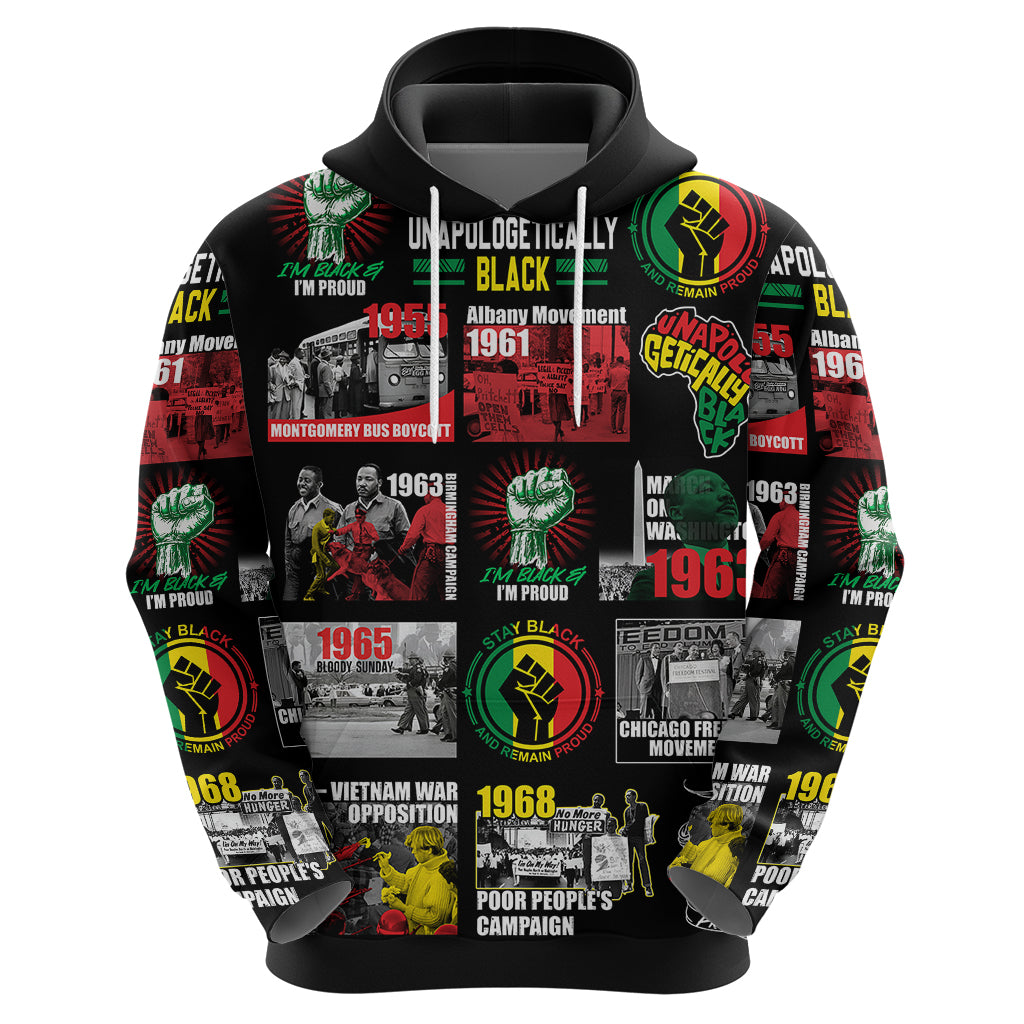 Civil Rights Movement Hoodie Poster Art Black Pride - Shopicos