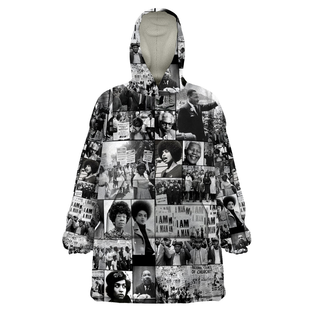African Wearable Blanket Hoodie Black Power Images - Shopicos