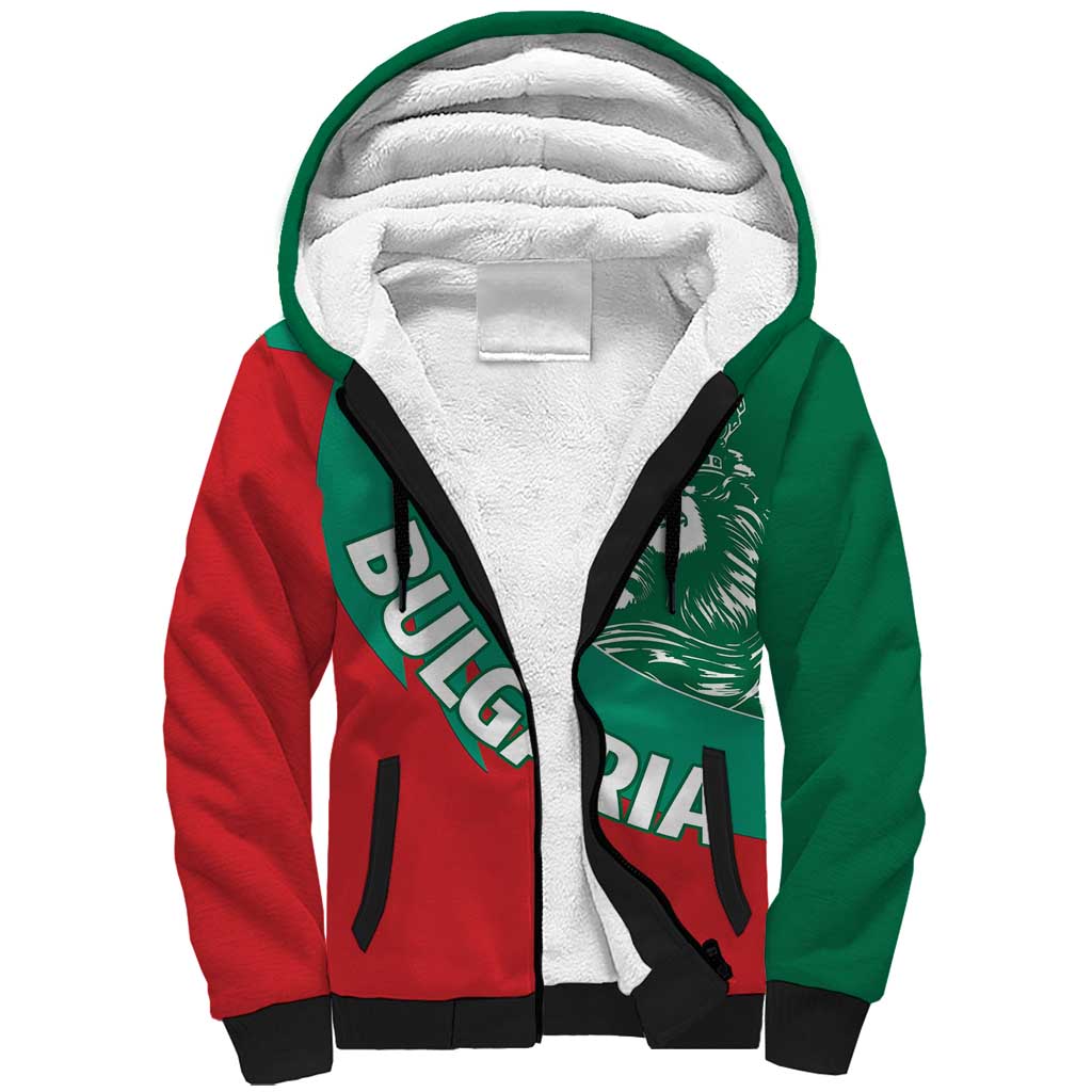 Bulgaria Lion Sherpa Hoodie Bulgarian Coat Of Arms