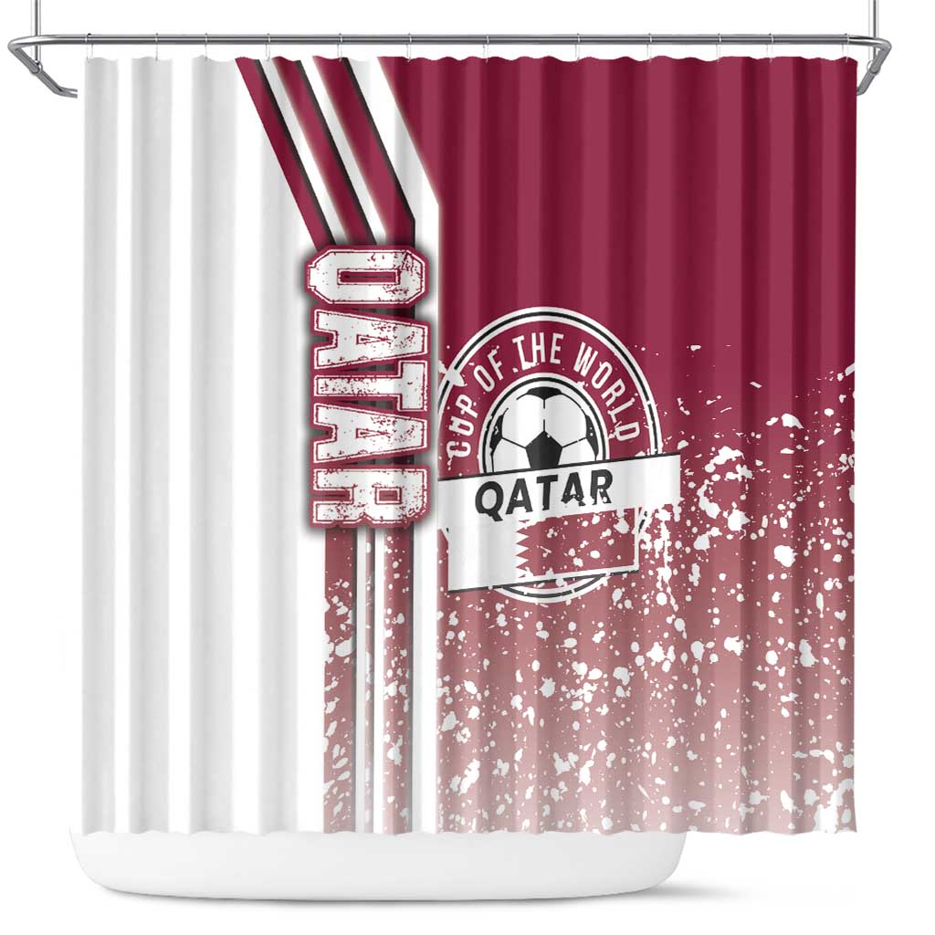 Qatar Football Shower Curtain The Maroons Soccer - Road To Champion - Shopicos
