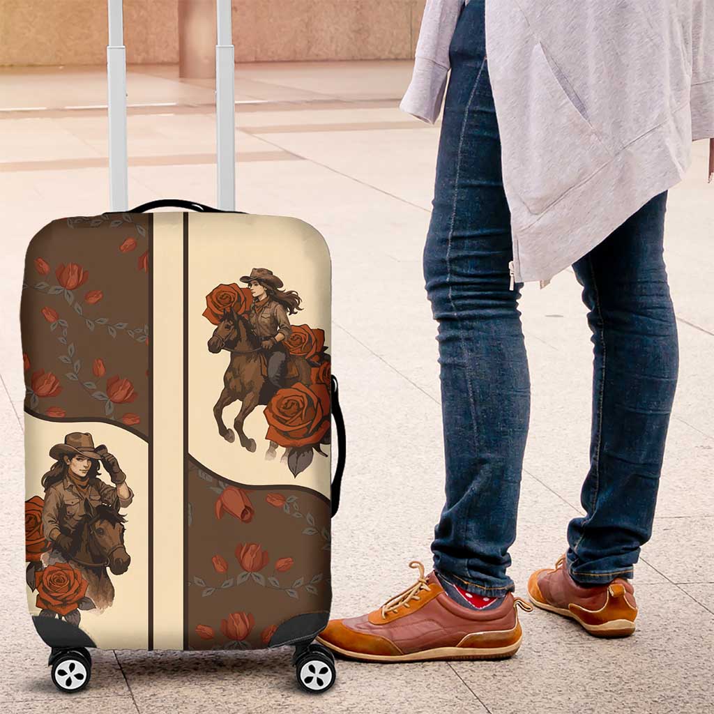 Cowgirl Luggage Cover Rose Retro Western Yoke - Shopicos
