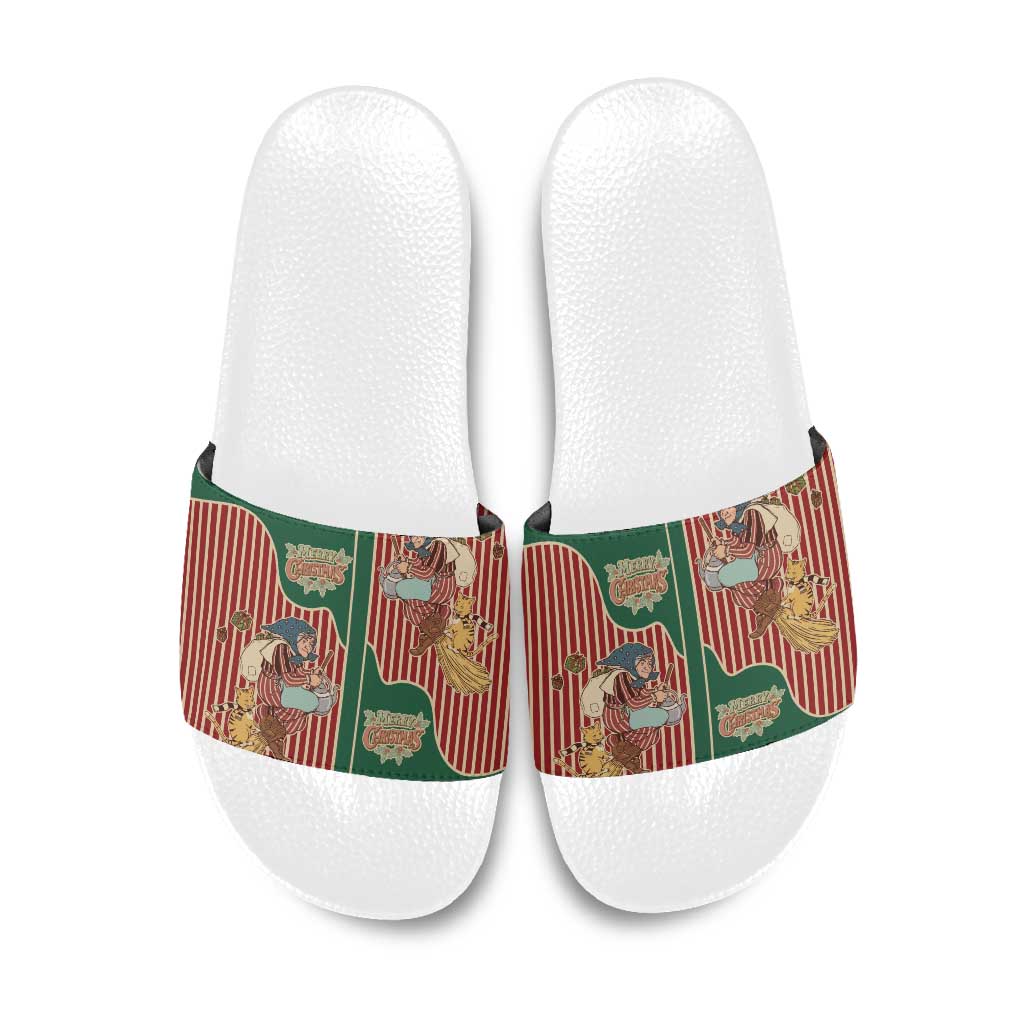 Western Yoke Slide Sandals Befana Merry Christmas Retro Style - Shopicos