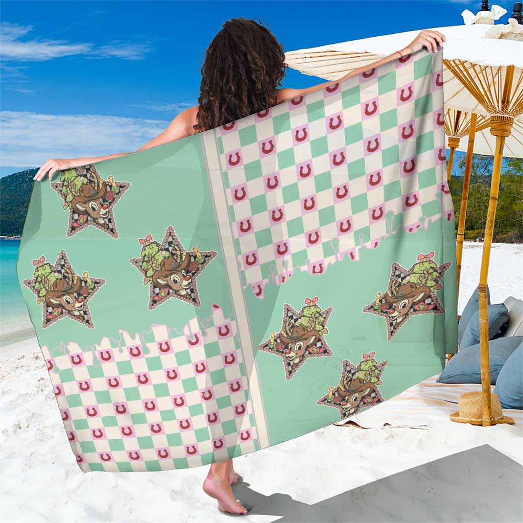 Western Yoke Sarong Rudolph Cowboy Christmas Retro Style - Shopicos