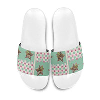 Western Yoke Slide Sandals Rudolph Cowboy Christmas Retro Style - Shopicos