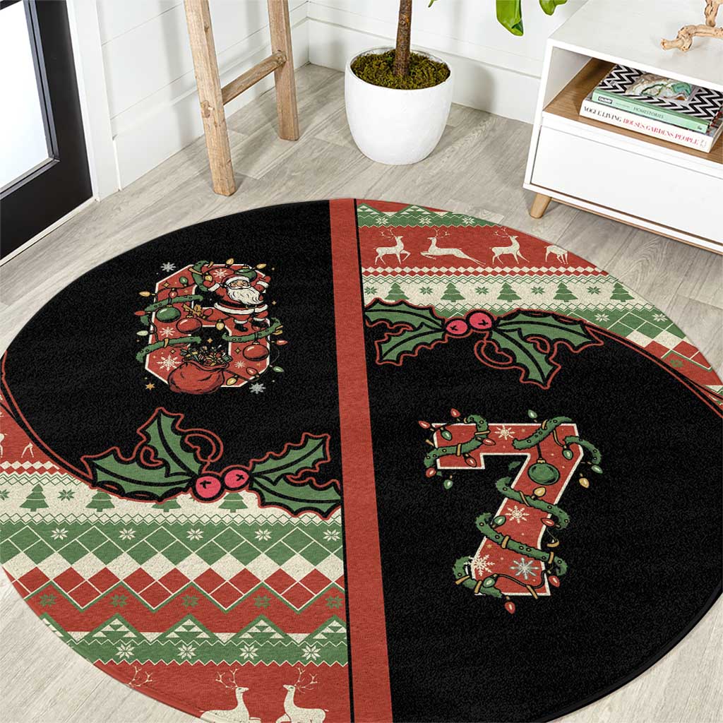 Western Yoke Round Carpet Funny Six Seven Christmas - Shopicos