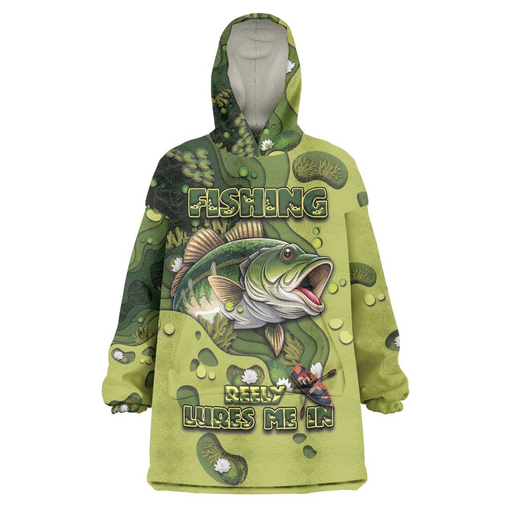 Personalized Fishing Wearable Blanket Hoodie Reely Lures Me In - Shopicos