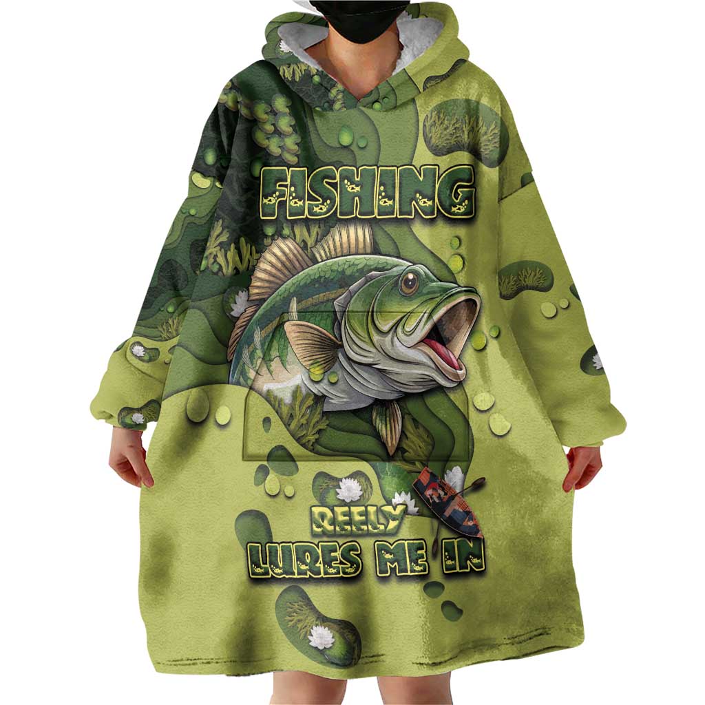 Personalized Fishing Wearable Blanket Hoodie Reely Lures Me In - Shopicos