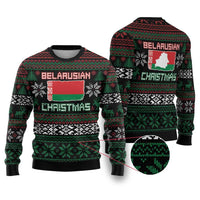 Belarus Christmas Ugly Christmas Sweater Flag With Belarusian Patterns - Shopicos