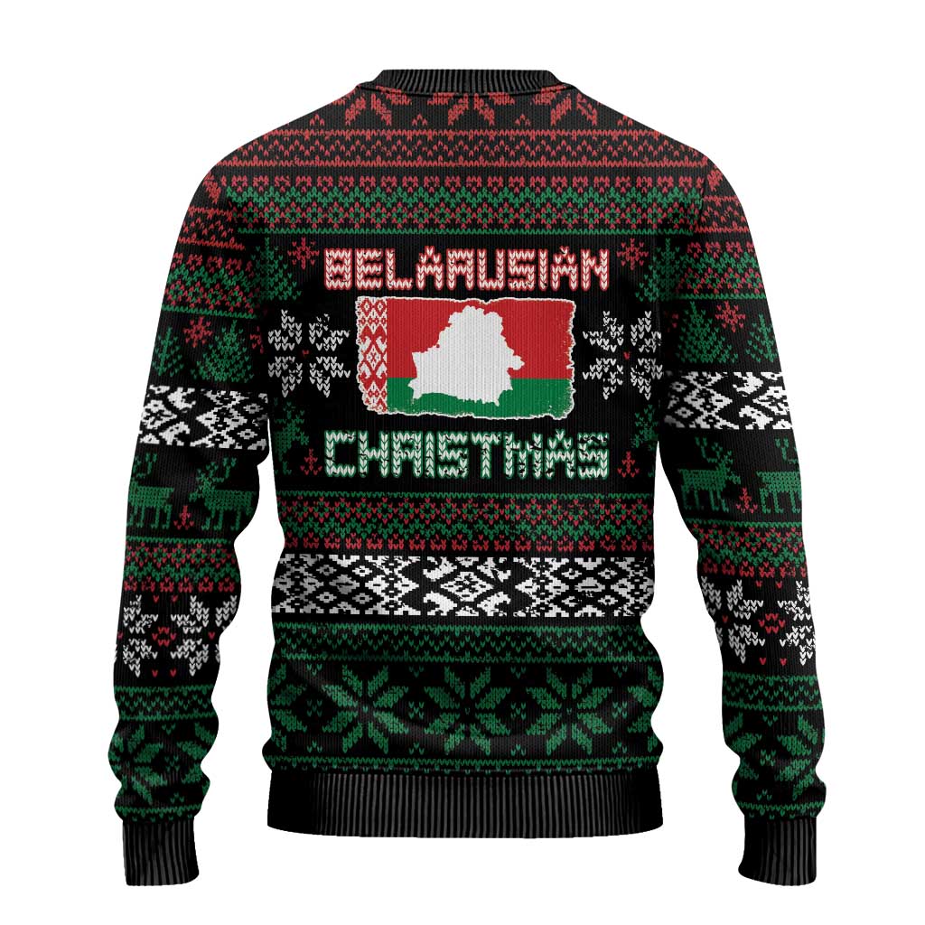 Belarus Christmas Ugly Christmas Sweater Flag With Belarusian Patterns - Shopicos