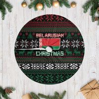 Belarus Christmas Tree Skirt Flag With Belarusian Patterns - Shopicos