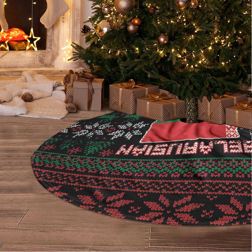 Belarus Christmas Tree Skirt Flag With Belarusian Patterns - Shopicos