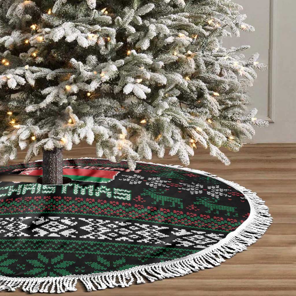Belarus Christmas Tree Skirt Flag With Belarusian Patterns - Shopicos