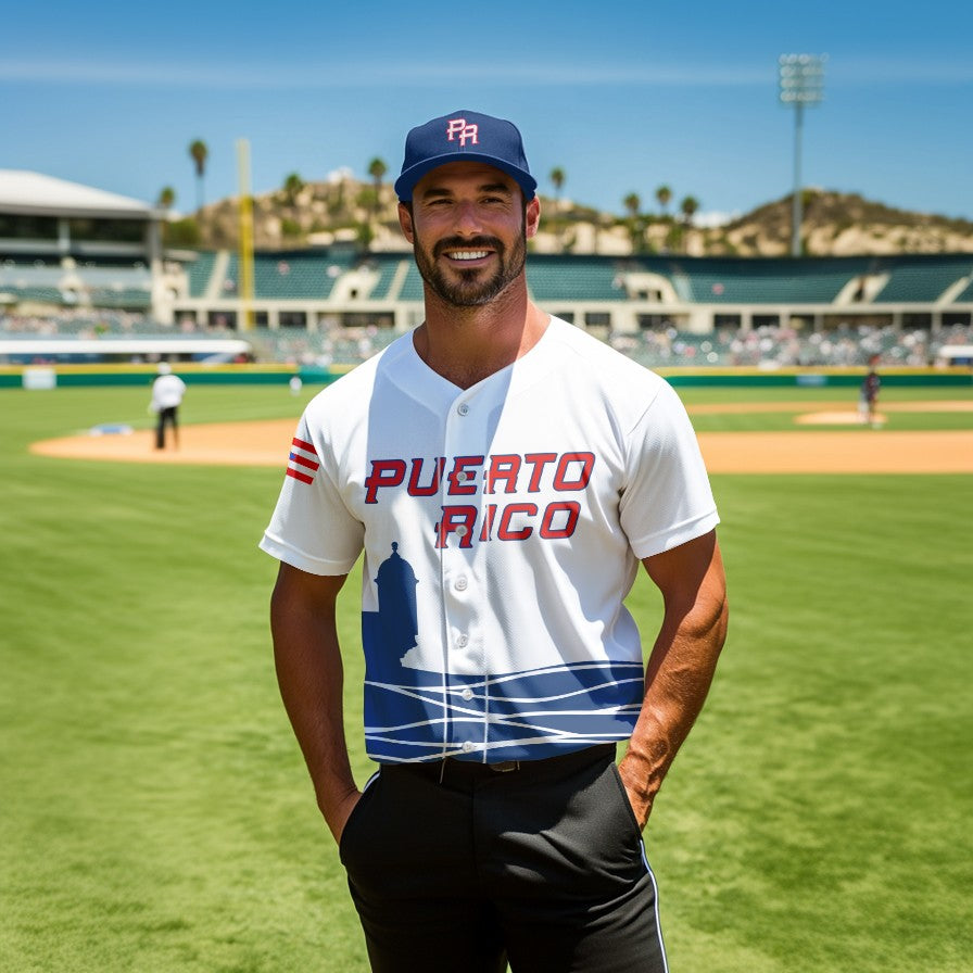 (Custom Personalised And Number) Baseball 2023 Puerto Rico Baseball Jersey LT6 - Shopicos