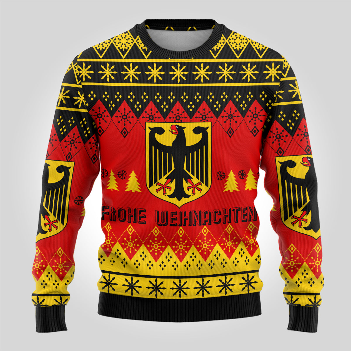 Germany Christmas Frohe Weihnachten Ugly Pattern Sweatshirt - LT12 - Shopicos