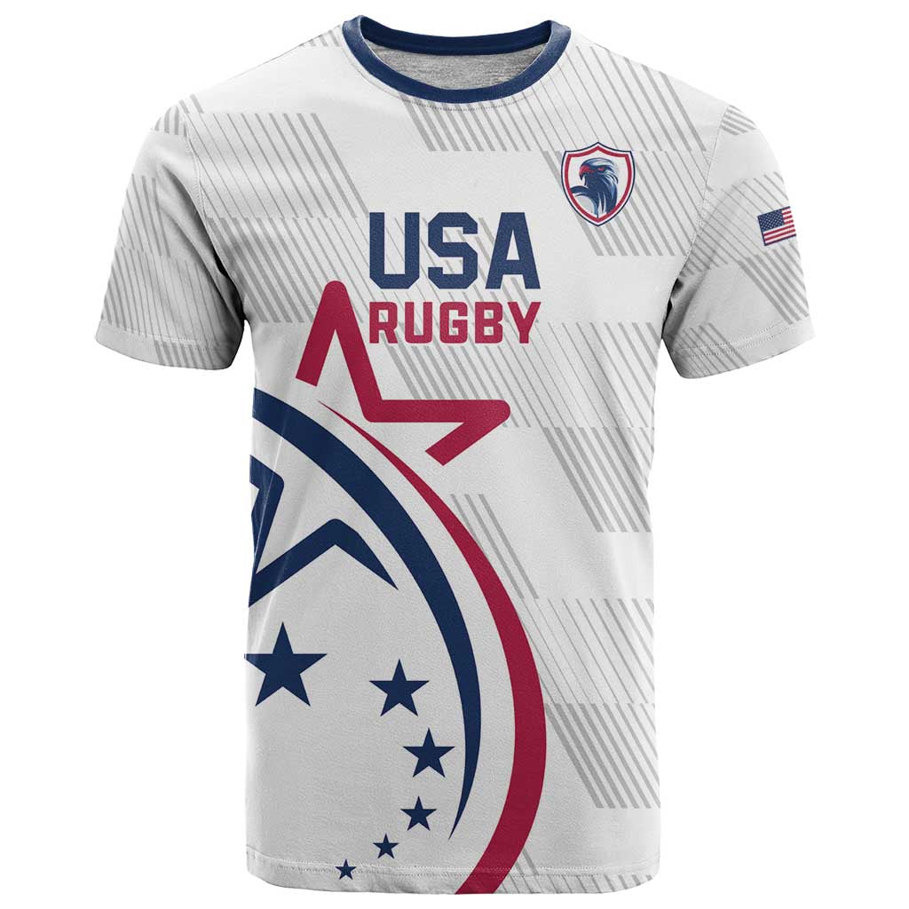 USA 2024 Rugby T Shirt Soar Like an Eagle White Version - Shopicos