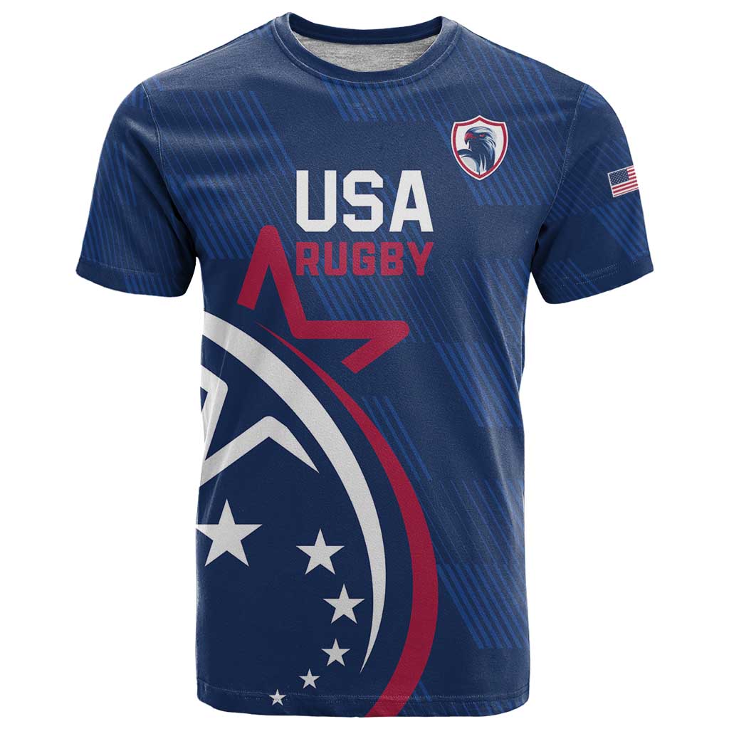 USA 2024 Rugby T Shirt Soar Like an Eagle Blue Version - Shopicos