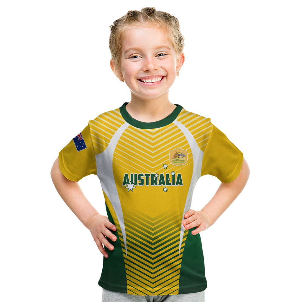 Australia Soccer Kid T Shirt Matildas Sporty Yellow Version - Shopicos